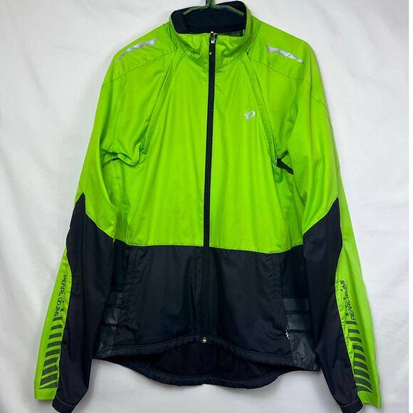 Pearl Izumi Mens Size Large Green/Black Cycling Zip Front Vented Jacket 11131314 - Picture 1 of 14